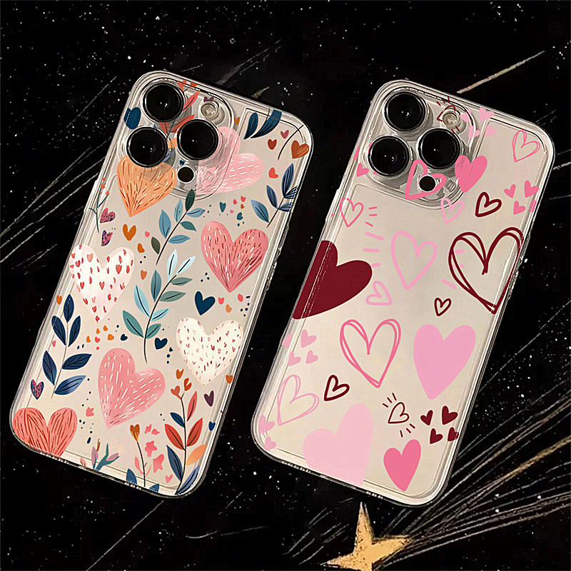 Phone Cases Like Loopy - Silikon-Handyhülle mit Herz-, Blätter-, Augen- und