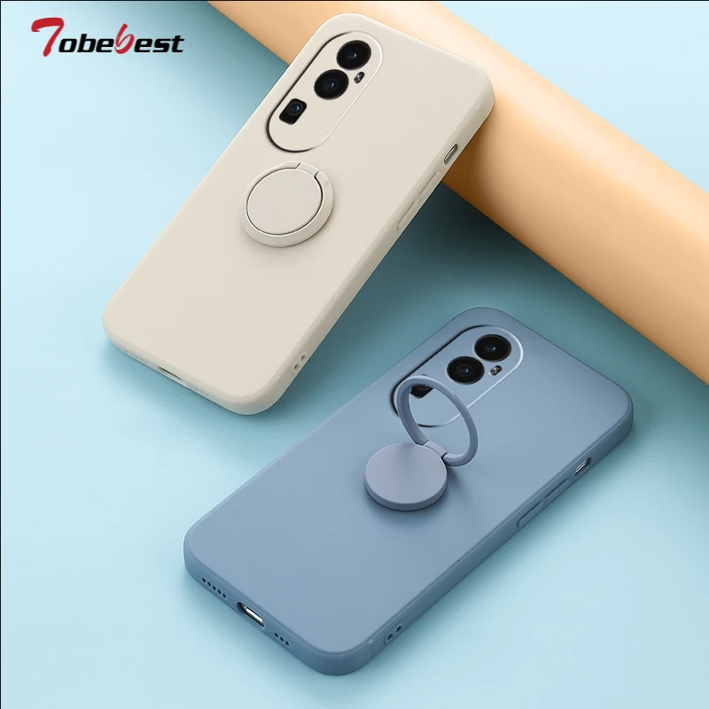 Phone Cases With Wallet On Back - 360-Grad-Fingerring, quadratische Silikonhülle für OPPO Reno