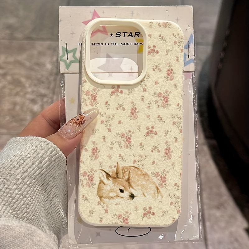 Phone Cases Cute Iphone 14 - Niedliches Hirsch-Design mit vollflächigem Blumenmuster Lichee