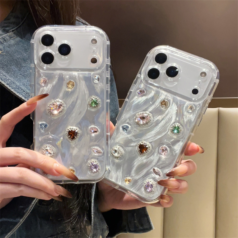 Phone Cases Cute Iphone 14 - Koreanische Farbe Edelsteine Harz Nette Telefon