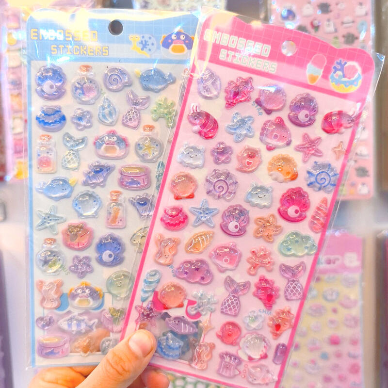 Phone Cases Girly - Ozean 3D Relief Muscheln 3D Kristall-Aufkleber