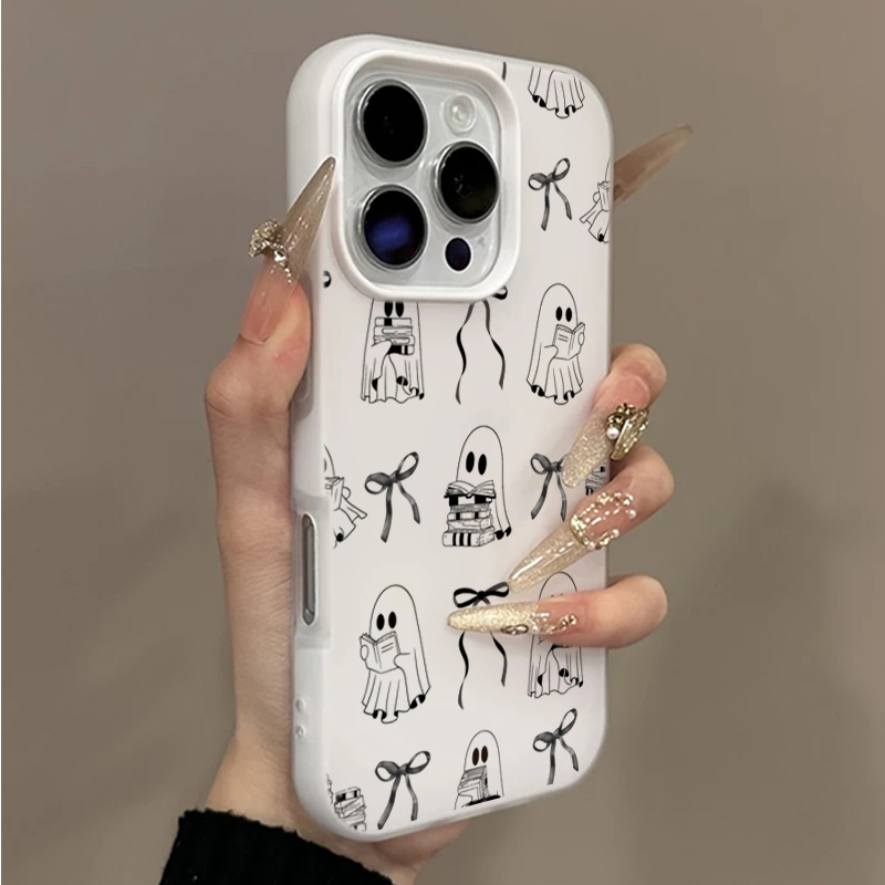 Phone Cases Cute Iphone 14 - Niedliche Halloween-Buch-Geister-Schleifen-Handyhülle für iPhone 17 16