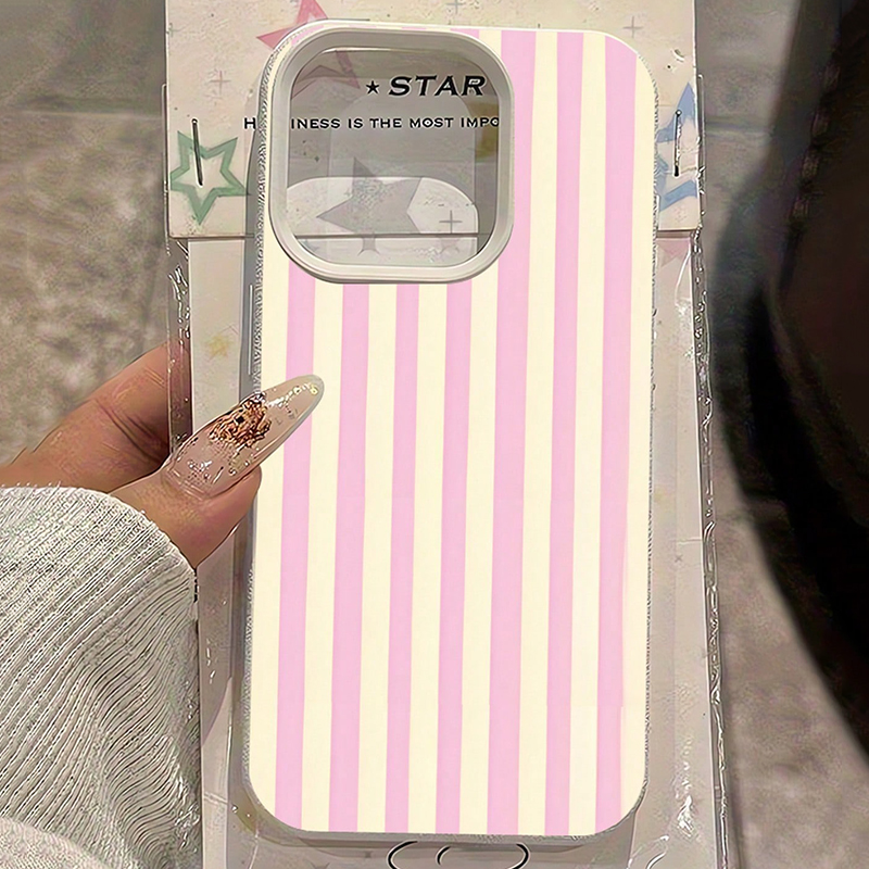 Phone Cases Like Loopy - Einfache rosa vertikal gestreifte Handyhülle mit