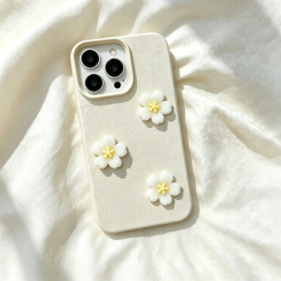 Phone Cases Girly - Mädchenhafte 3D-Kirschblüten-Softphone-Hülle für iPhone 17 14