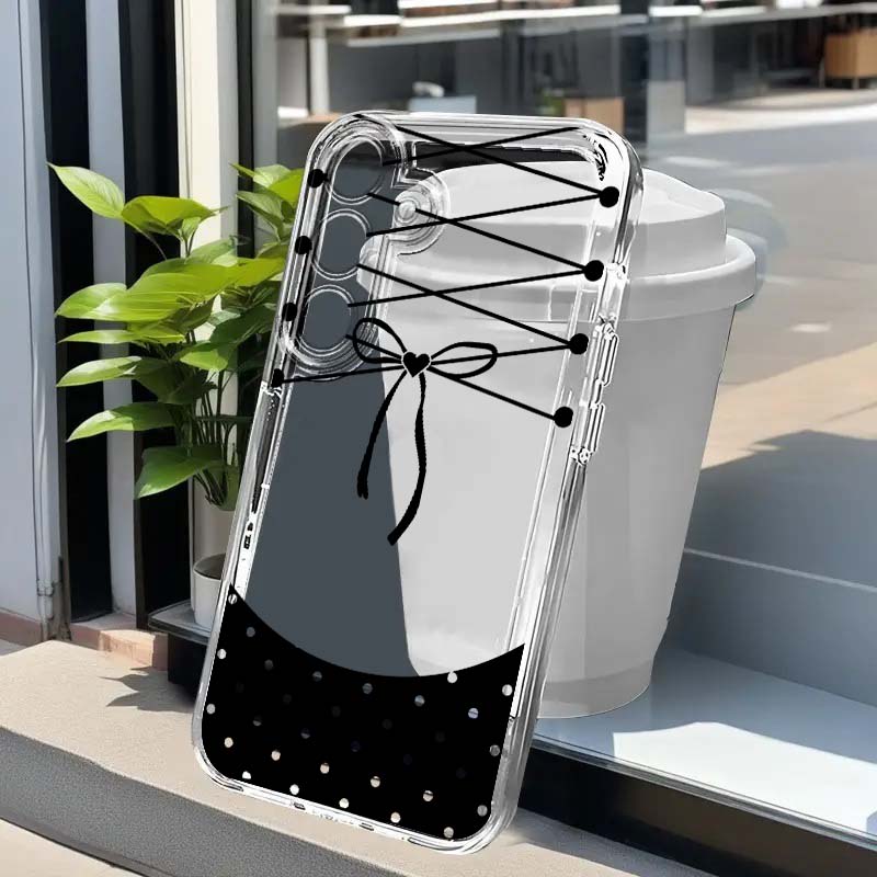 Phone Cases A14 Samsung - Schwarzes Schleifenmuster-Design Handyhülle für Samsung Galaxy