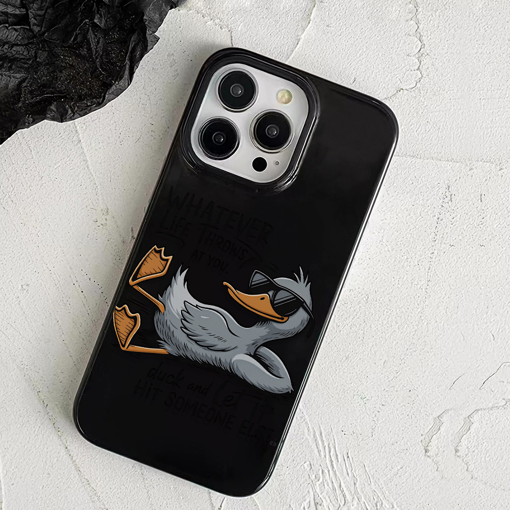 Phone Cases With Camera Cover - Luxuriöse, lustige Enten-Sonnenbrillen-TPU-Softcase-Hülle mit großer Kamera