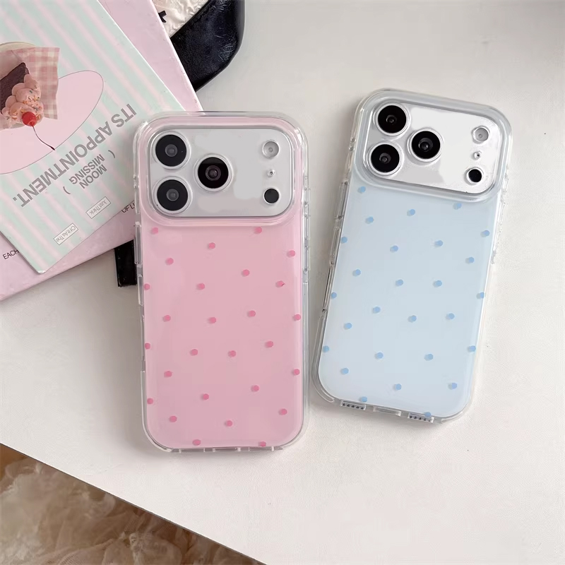 Phone Cases Girly - Koreanische Ins Girl Simple Blau Rosa