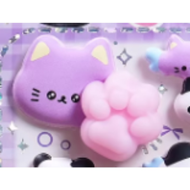 Phone Cases Rubber - Niedlicher 3D-Panda-Cartoon, stressabbauender Gummi-Dekor-Aufkleber, Pfoten-Telefonhülle, Aufkleber
