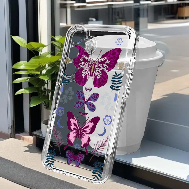 Phone Cases A14 Samsung - Lila Schmetterling Grafik Handyhülle für Samsung