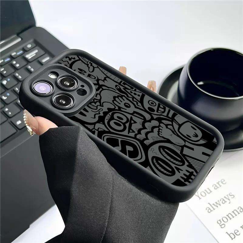 Schwarze Graffiti-Handyhülle f – Phone Cases With Camera Cover Bewertung und Preis