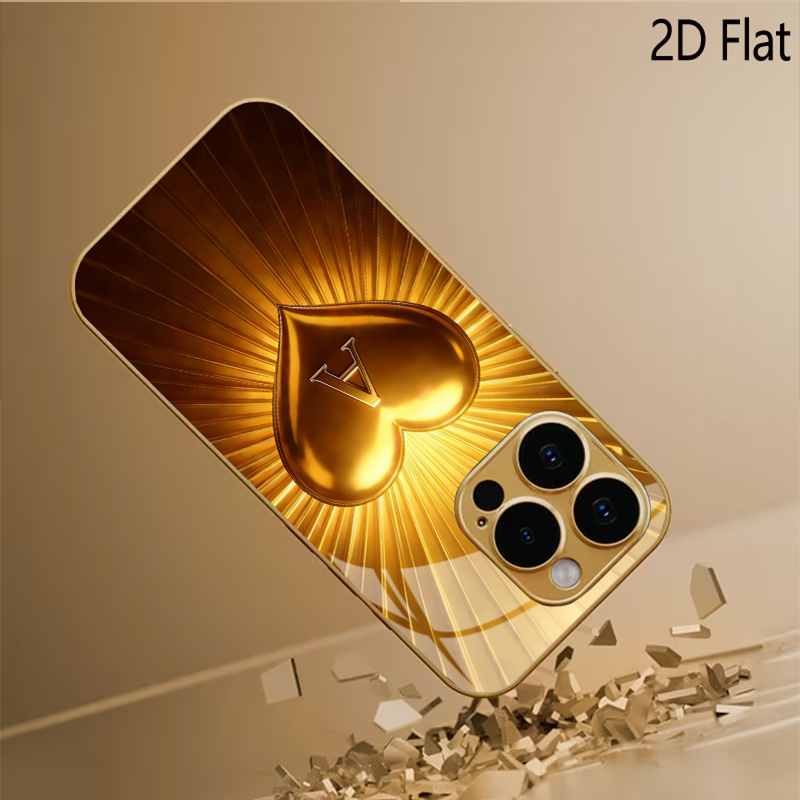 Goldenes Herz-Muster aus gehär – Phone Cases With Camera Cover Bewertung und Preis