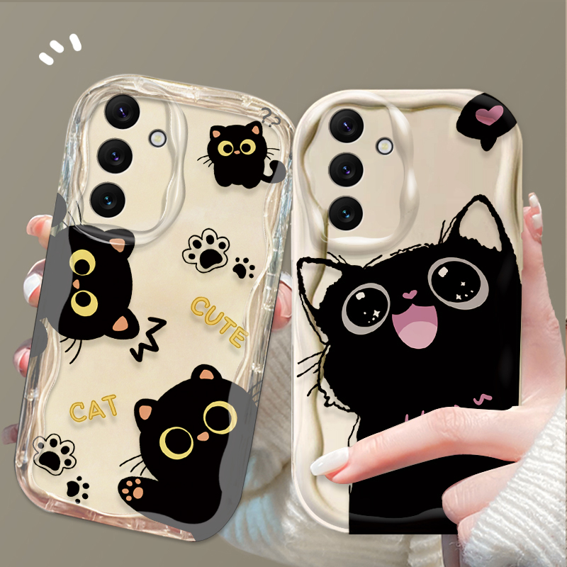 Süße große Augen schwarze Katz – Phone Cases A14 Samsung Bewertung und Preis