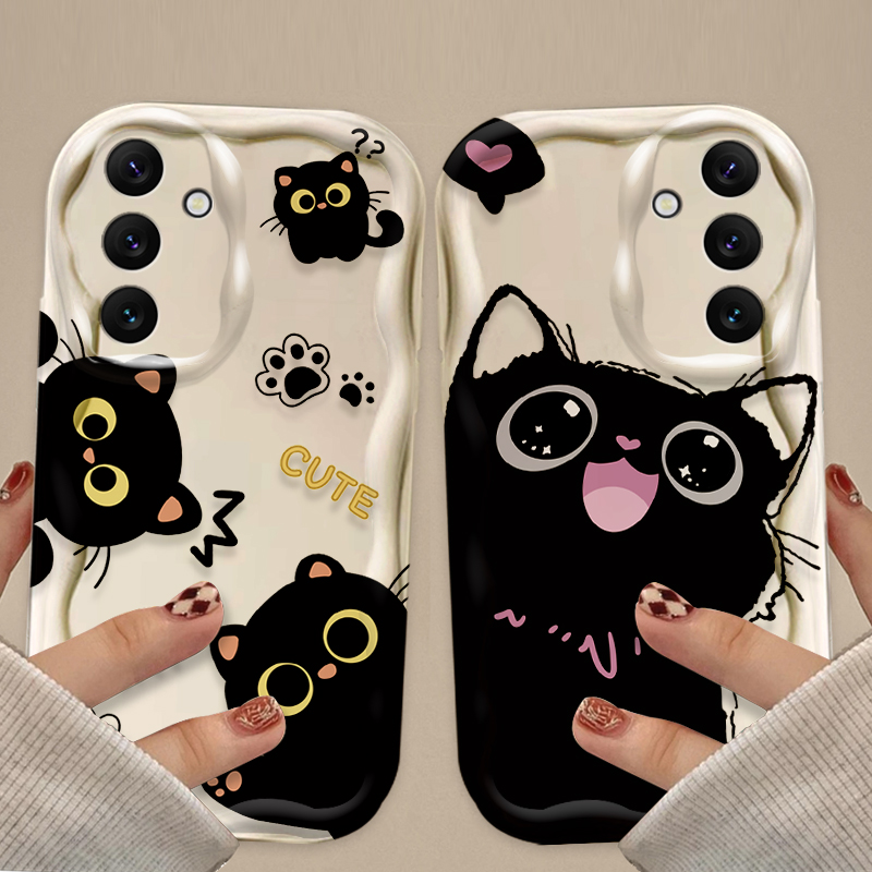 Süße große Augen schwarze Katz – Phone Cases A14 Samsung Bewertung und Preis