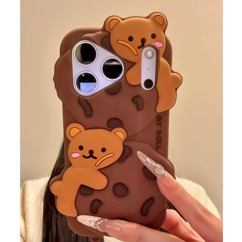 3D Cartoon Kawaii Keks-Bär Han – Phone Cases Girly Bewertung und Preis